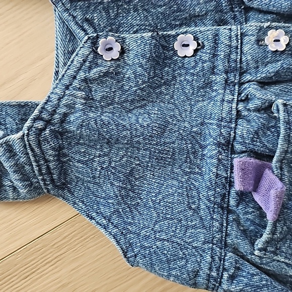 Vintage Floral Denim Bubble Overalls, 2T - Picture 3 of 12